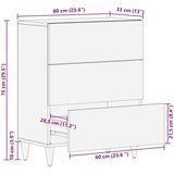 vidaXL Strani šal s predalom Bela 60 x 33 x 75 cm trden mangov les | Shoptok.si