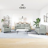  4-dijelni set sofa s jastucima svjetlosivi baršunasti | shoptok.hr