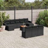 vidaXL 11-dijelni set vrtnih sofa od poliratana s jastucima crni | shoptok.hr