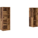 vidaXL Set TV komoda s policom s pohranom 2 pcs Staro drvo 107 x 35 x 37 cm | shoptok.hr