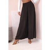 Kesi Włoski Women's viscose trousers with elastic waistband brown | Shoptok.si