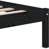  Okvir za krevet od masivnog drva crni 140 x 190 cm | shoptok.hr
