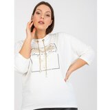 Fashion Hunters White everyday plus size blouse with a rhinestones applique Cene