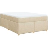 vidaXL Krevet s oprugama i madracem krem 140x200 cm od tkanine | shoptok.hr