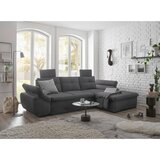 CARRYHOME KOTNA SEDEŽNA GARNITURA, mikrovelur siva | Shoptok.si