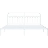 vidaXL Kovinski posteljni okvir z vzglavjem bel 200x200 cm, (21251368) | Shoptok.si