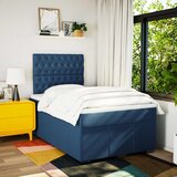 Krevet s oprugama i madracem plavi 120 x 190 cm od tkanine | Eponuda.com