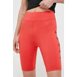 Kappa Kratke hlače za trening boja: crvena, s tiskom, visoki struk