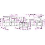  Set vanjskih sofa 7 kom. Prirodna i crna | shoptok.hr