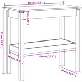  Konzolna mizica bela 80x40x75 cm trdna borovina, (20711562) | Shoptok.si