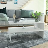 vidaXL Klubska mizica iverna plošča 90x59x42 cm bela Cene