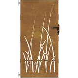  Vrtna vrata 85 x 175 cm od čelika COR-TEN s uzorkom trave | shoptok.hr