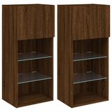 vidaXL TV omarica z LED lučkami 2 kosa rjavi hrast 40,5x30x90 cm, (20977811) Cene