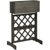  Vrtna sadilica s rešetkom siva 45x30x74 cm od masivne jelovine | shoptok.hr