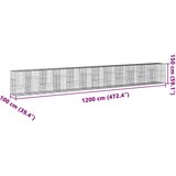  Gabionska košara s poklopcem 1200x100x150 cm pocinčano željezo | Eponuda.com
