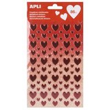 Apli naljepnice stikers crvena metalna srca 17187 | shoptok.hr
