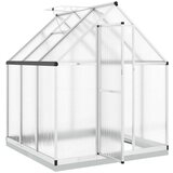  Staklenik s okvirom srebrni 169 x 169 x 202 cm aluminijski | shoptok.hr