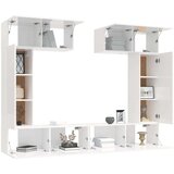  6-dijelni set TV ormarića sjajni bijeli drveni | shoptok.hr