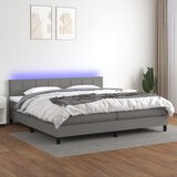 The Living Store Box spring postelja z vzmetnico LED temno siva 200x200 cm blago - Box Spring Postelja, (21437745) Cene