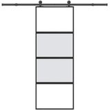  Klizna vrata s priborom 76 x 205 cm kaljeno staklo i aluminij | shoptok.hr