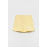 Pepe Jeans Dječje pamučne kratke hlače boja: žuta, s tiskom, podesiv struk
