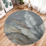 Mila Home zelena/siva pralna okrogla preproga ø 150 cm dusty leaves – | Shoptok.si