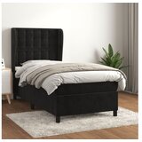  Box spring postelja z vzmetnico črna 100x200 cm žamet | Shoptok.si