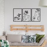 Atelier Del Sofa zidna dekoracija Flower Face Woman, 94x45 cm, 1.2mm, Crna Cene