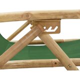  Nagibna stolica za opuštanje od bambusa i tkanine zelena | Eponuda.com
