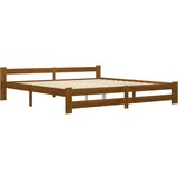  Posteljni okvir medeno rjav iz trdne borovine 200x200 cm, (20648593) | Shoptok.si