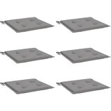 Jastuci za vrtne stolice 6 kom sivi 40x40x4 cm od tkanine | shoptok.hr