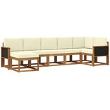 vidaXL Zunanja garnitura za sedenje 7 pcs Naravna in smetana Poliester, (5000282368) | Shoptok.si