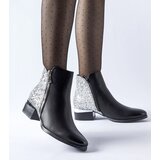 Gemre Black ankle boots with a shimmering back Olindo Cene