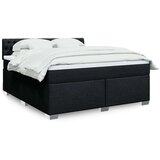 vidaXL Box spring postelja z vzmetnico črna 180x200 cm blago | Shoptok.si