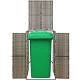 vidaXL Enojna lopa za smetnjak siva 70x80x117 cm poli ratan | Shoptok.si