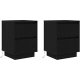  Noćni ormarići s LED svjetlima 2 kom crni 38x34x50 cm | shoptok.hr