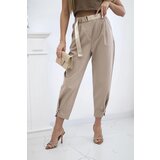 Kesi Włoski Summer Punto trousers with leg closure light camel | Shoptok.si