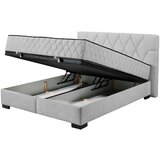 MID.YOU POSTELJA Z VZMETNICO 160 cm x 200 cm , tekstil, leseni material svetlo siva | Shoptok.si