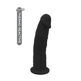  Dildo, Silikonski, Termoreaktivni, 19 cm, Crni Cene
