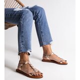 Gemre Champagne flat sandals Amaranth | Shoptok.si