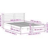  Krevetna konstrukcija s uzglavljem Voštano smeđa 140 x 210 cm | shoptok.hr