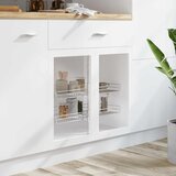  Kuhinjska žičana košara s 2 razine srebrna 180° 75 x 38 x 80 cm | shoptok.hr