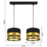  Luster na sajli MILO 2xE27/60W/230V zlatno/crno | Eponuda.com