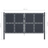  Vrtna vrata čelična 300 x 150 cm antracit | shoptok.hr