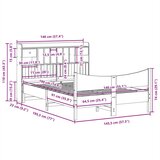 vidaXL Posteljni okvir brez vzmetnice 140x190 cm trdna borovina | Shoptok.si