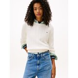Tommy Jeans Pulover 'ESSENTIAL' bela | Shoptok.si