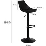 Casa Selección Crne barske stolice u setu podesive visine 2 kom od umjetne kože (visine sjedala 56,5 cm) – | shoptok.hr