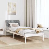  Okvir kreveta s uzglavljem Bijela i svijetlosiva 75 x 190 cm | shoptok.hr