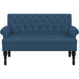  Klupa s naslonom plava 120 x 62 x 75,5 cm od tkanine | shoptok.hr