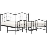 Metalni okvir kreveta s uzglavljem i podnožjem crni 183x213 cm | shoptok.hr